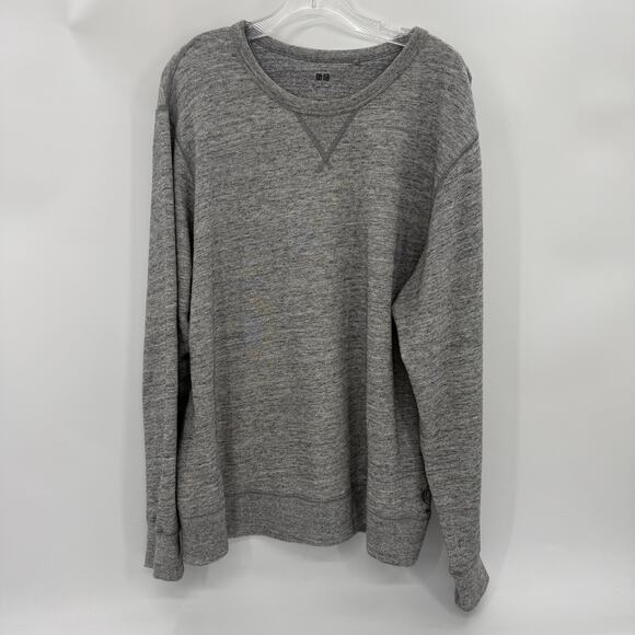 UNIQLO Womens Terry Crew Neck Sporty Sweatshirt Size XL Relaxed Lounge Athletic - Picture 1 of 6